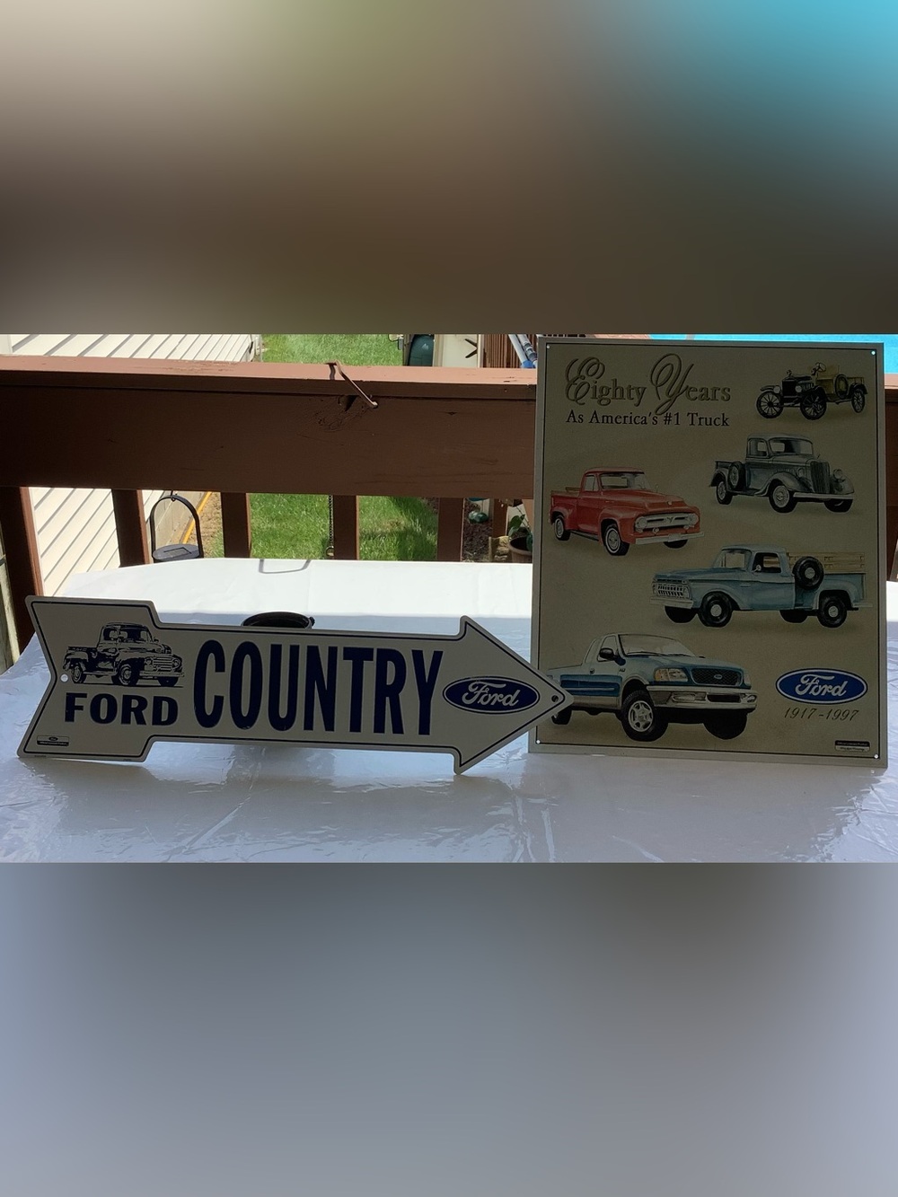 Ford Country Arrow Sign in White and Navy with Truck Poster